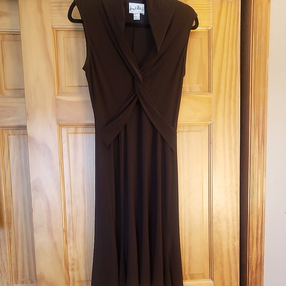 Vintage 1980's Joseph Ribkoff swing dress, twist front - Picture 5 of 11